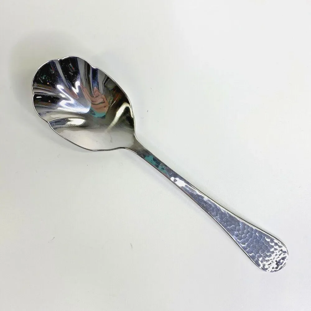 Wallace Continental Sugar Spoon Hammered Handle Stainless‎ 18/0